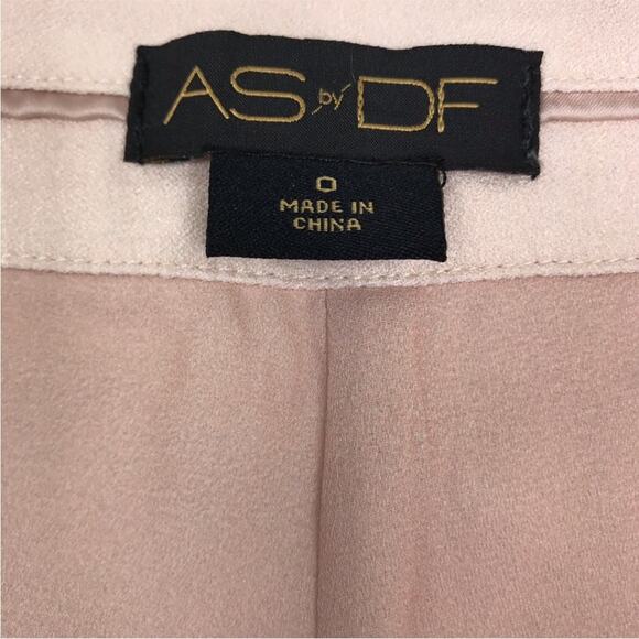 AS By DF Flare Satin Pant Women Sz 0 Blush Fairy Preppy Chick Luxury Party 20's - Picture 12 of 15